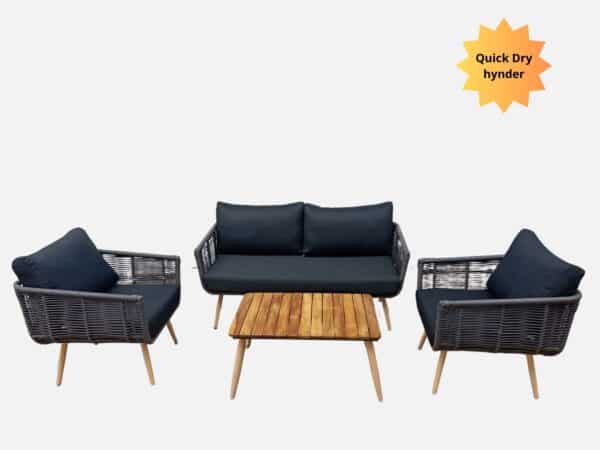 Lounge havemøbler sort til have og terrasse