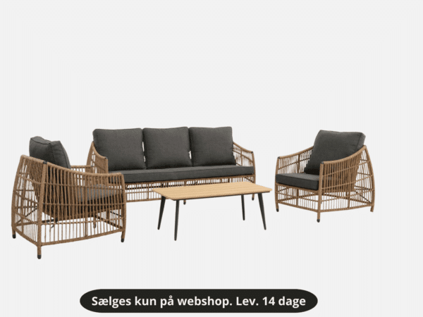 Lounge havemøbler grå med hynder til terrasse